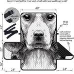 Black And White Drawing Beagle Print Half Sofa Protector