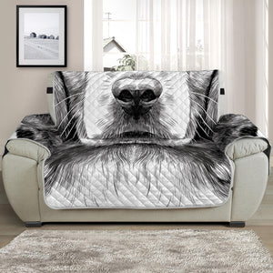 Black And White Drawing Beagle Print Half Sofa Protector