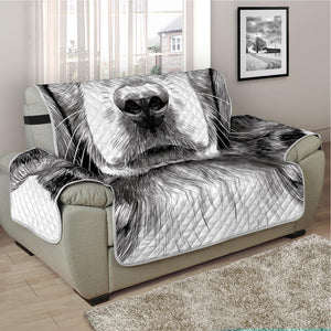 Black And White Drawing Beagle Print Half Sofa Protector