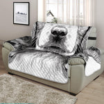 Black And White Drawing Beagle Print Half Sofa Protector