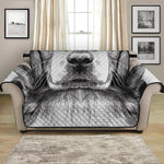 Black And White Drawing Beagle Print Loveseat Protector