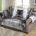 Black And White Drawing Beagle Print Loveseat Protector