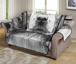 Black And White Drawing Beagle Print Loveseat Protector