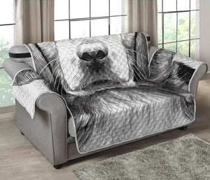 Black And White Drawing Beagle Print Loveseat Protector