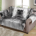 Black And White Drawing Beagle Print Loveseat Protector