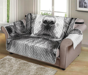 Black And White Drawing Beagle Print Loveseat Protector