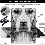 Black And White Drawing Beagle Print Loveseat Protector