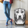 Black And White Drawing Beagle Print Luggage Cover