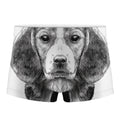 Black And White Drawing Beagle Print Men's Boxer Briefs