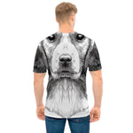 Black And White Drawing Beagle Print Men's T-Shirt