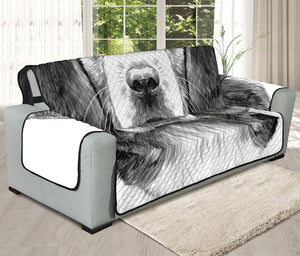 Black And White Drawing Beagle Print Oversized Sofa Protector