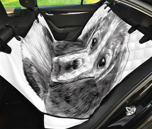 Black And White Drawing Beagle Print Pet Car Back Seat Cover