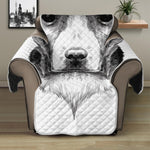 Black And White Drawing Beagle Print Recliner Protector