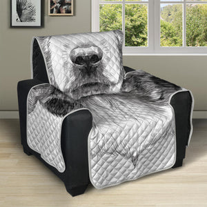 Black And White Drawing Beagle Print Recliner Protector