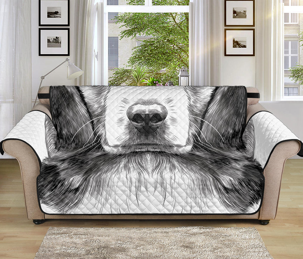 Black And White Drawing Beagle Print Sofa Protector