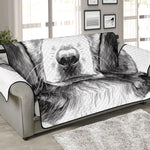 Black And White Drawing Beagle Print Sofa Protector