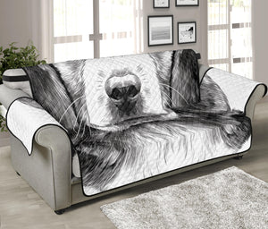 Black And White Drawing Beagle Print Sofa Protector