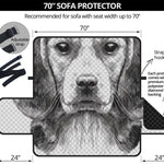 Black And White Drawing Beagle Print Sofa Protector