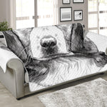 Black And White Drawing Beagle Print Sofa Protector