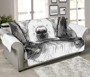 Black And White Drawing Beagle Print Sofa Protector