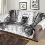 Black And White Drawing Beagle Print Sofa Protector