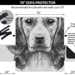 Black And White Drawing Beagle Print Sofa Protector