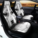 Black And White Drawing Beagle Print Universal Fit Car Seat Covers