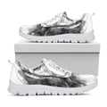 Black And White Drawing Beagle Print White Running Shoes