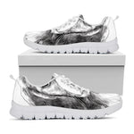 Black And White Drawing Beagle Print White Sneakers