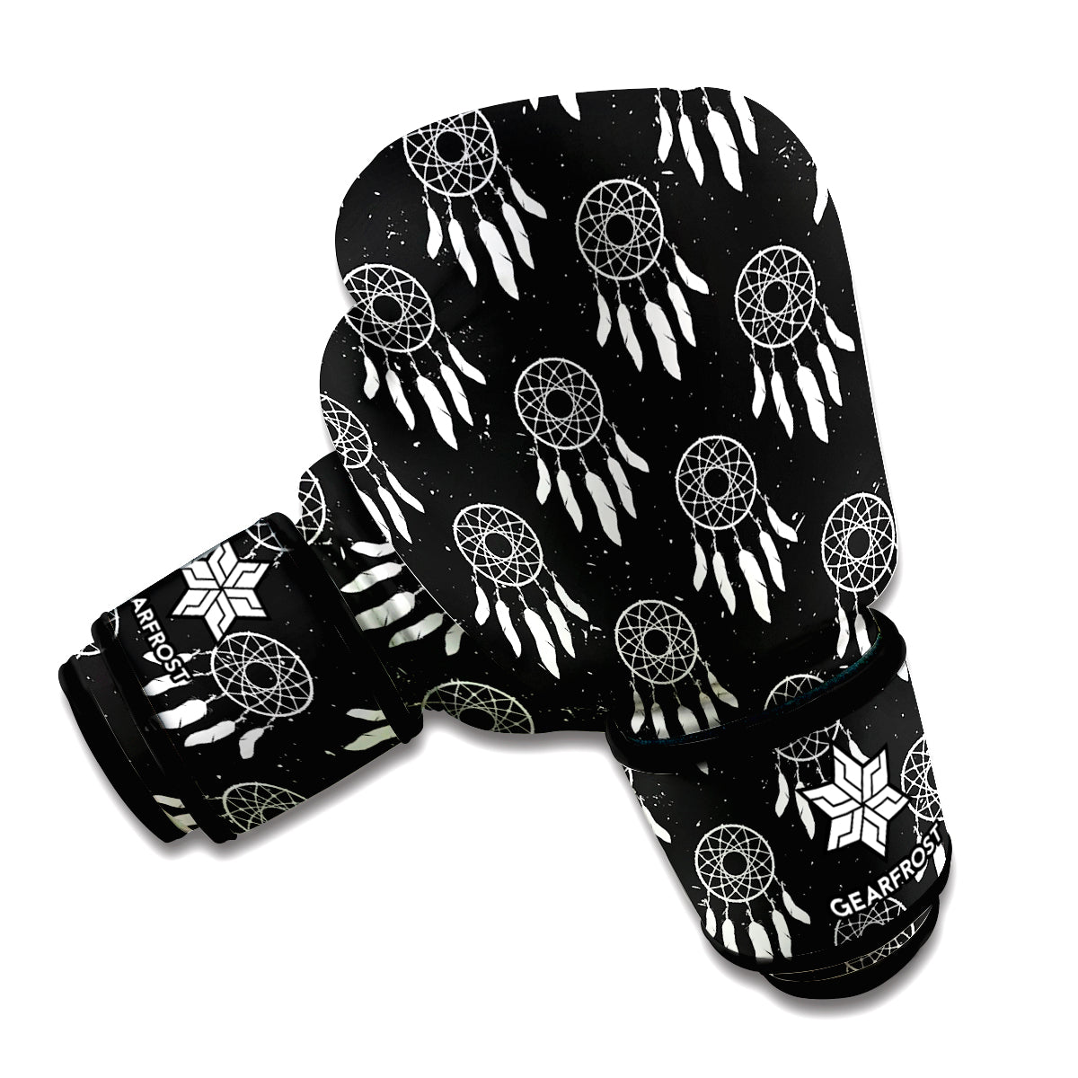 Black And White Dream Catcher Print Boxing Gloves