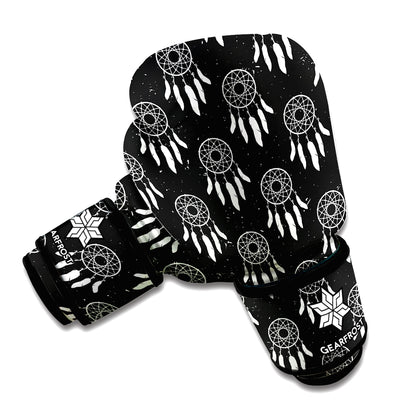 Black And White Dream Catcher Print Boxing Gloves