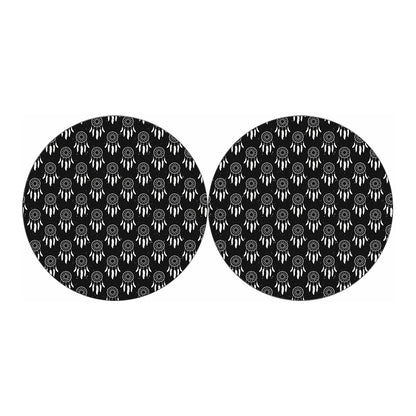 Black And White Dream Catcher Print Car Coasters