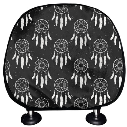 Black And White Dream Catcher Print Car Headrest Covers