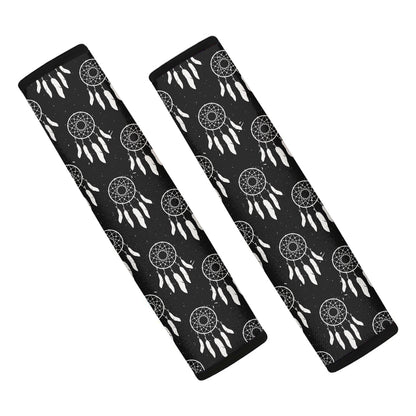 Black And White Dream Catcher Print Car Seat Belt Covers