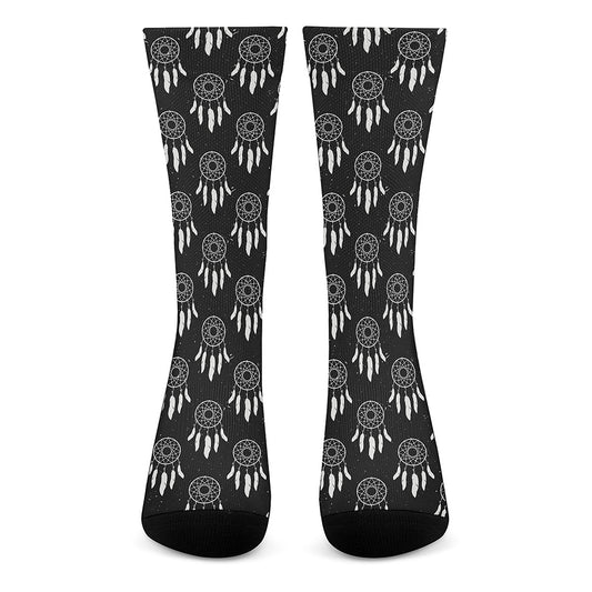Black And White Dream Catcher Print Crew Socks