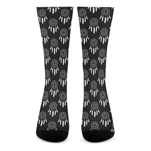 Black And White Dream Catcher Print Crew Socks