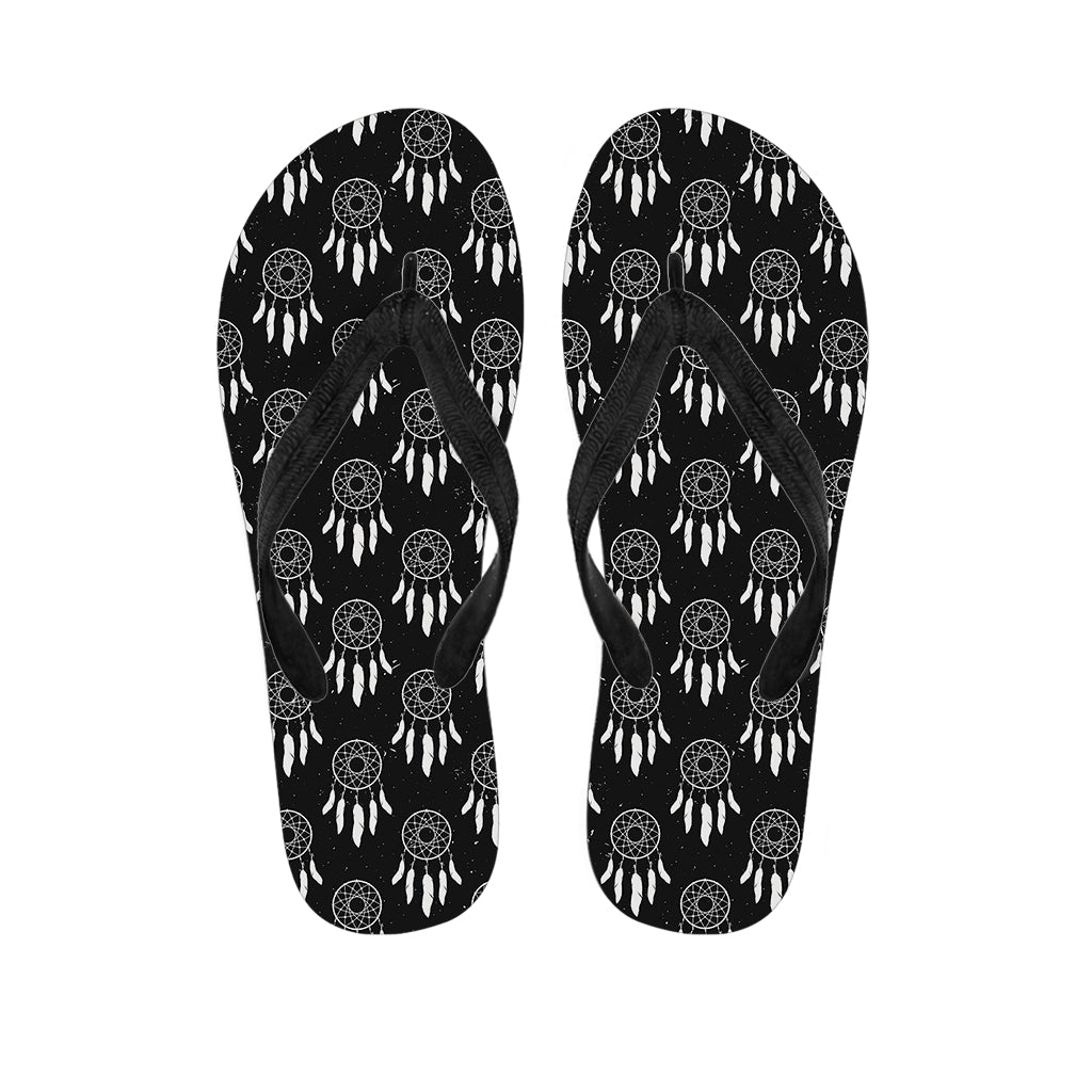 Black And White Dream Catcher Print Flip Flops