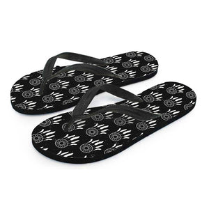 Black And White Dream Catcher Print Flip Flops