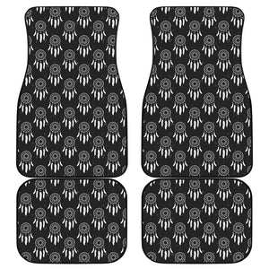 Black And White Dream Catcher Print Front and Back Car Floor Mats