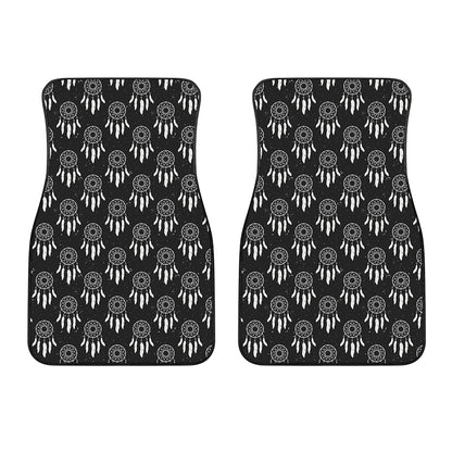 Black And White Dream Catcher Print Front Car Floor Mats