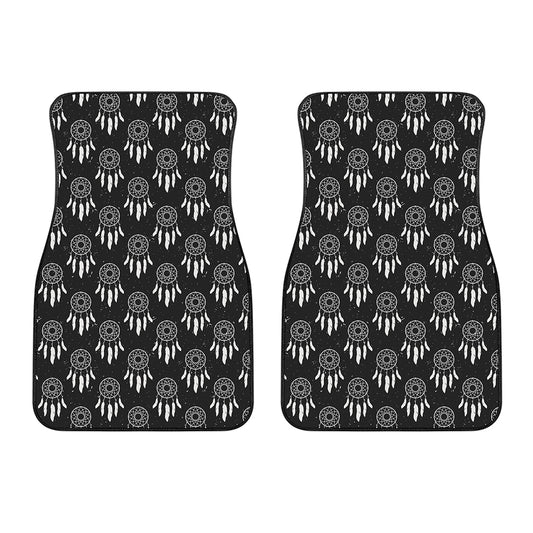 Black And White Dream Catcher Print Front Car Floor Mats