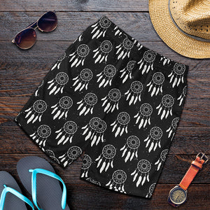 Black And White Dream Catcher Print Men's Shorts