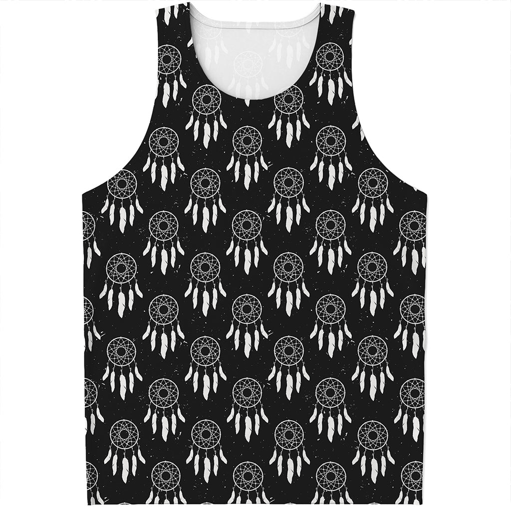 Black And White Dream Catcher Print Men's Tank Top