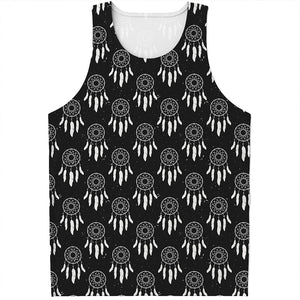 Black And White Dream Catcher Print Men's Tank Top