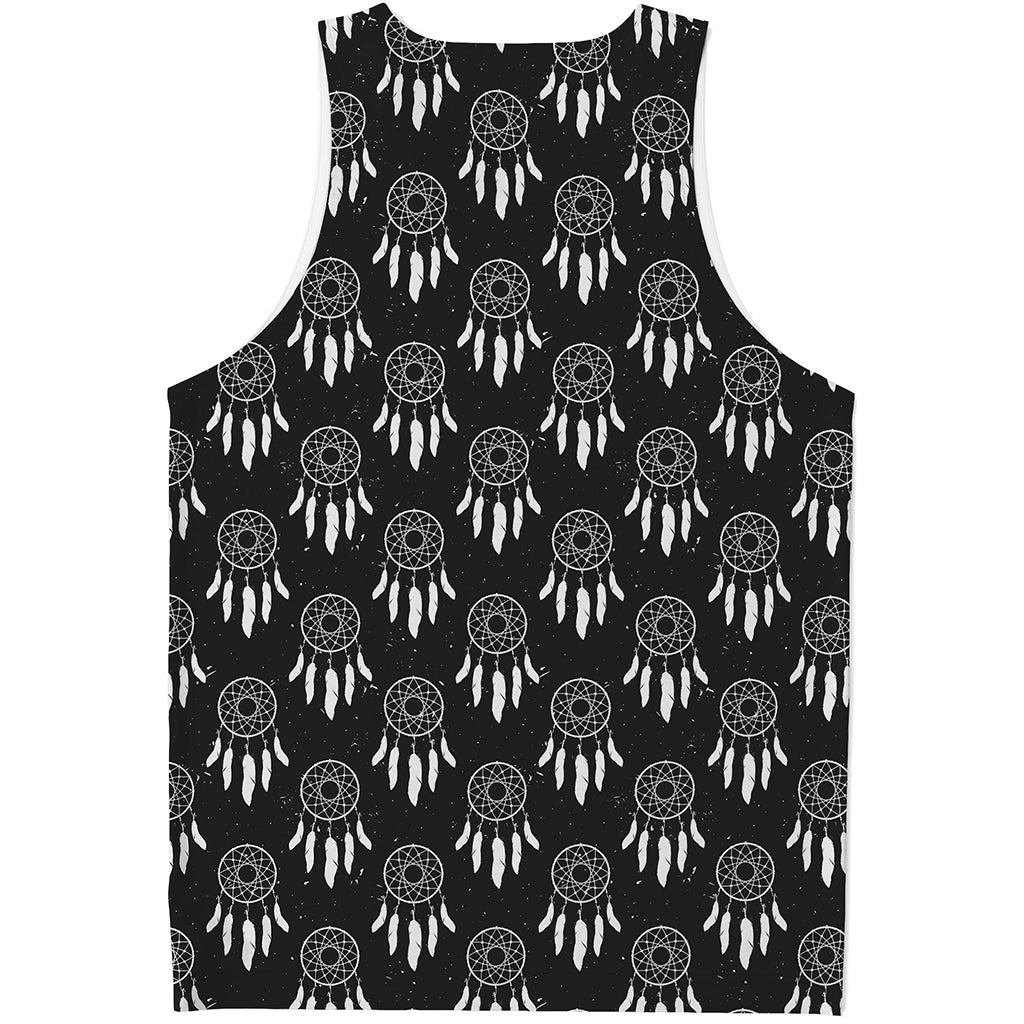 Black And White Dream Catcher Print Men's Tank Top