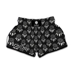 Black And White Dream Catcher Print Muay Thai Boxing Shorts