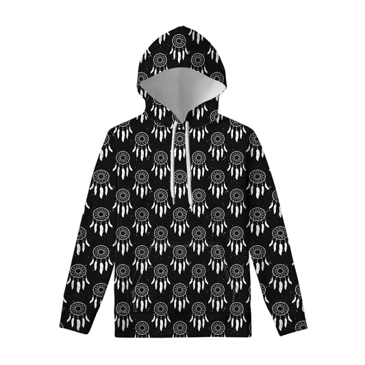 Black And White Dream Catcher Print Pullover Hoodie