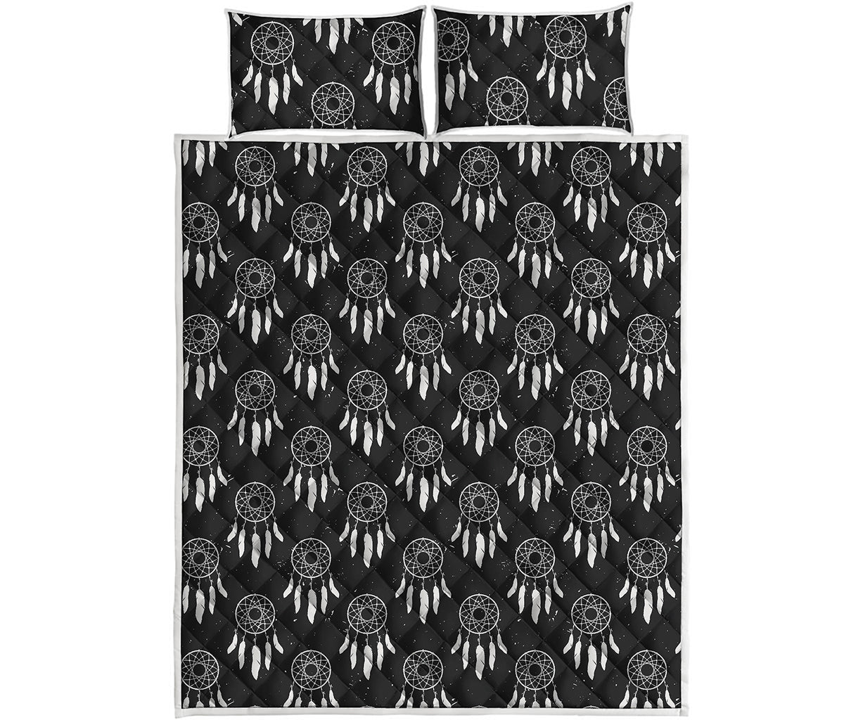Black And White Dream Catcher Print Quilt Bed Set
