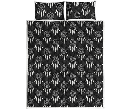 Black And White Dream Catcher Print Quilt Bed Set