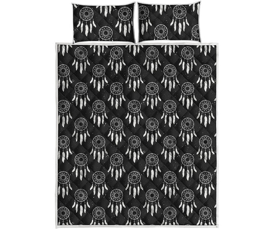 Black And White Dream Catcher Print Quilt Bed Set